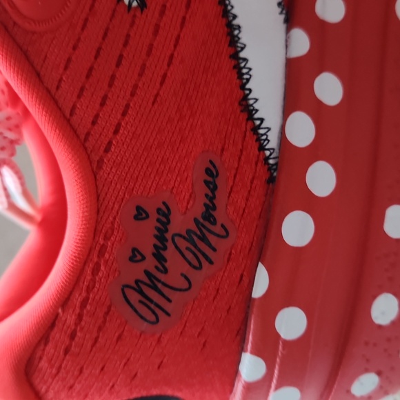 Brooks Ghost Max Minnie Mouse in Red and White Sneakers - Picture 7 of 8